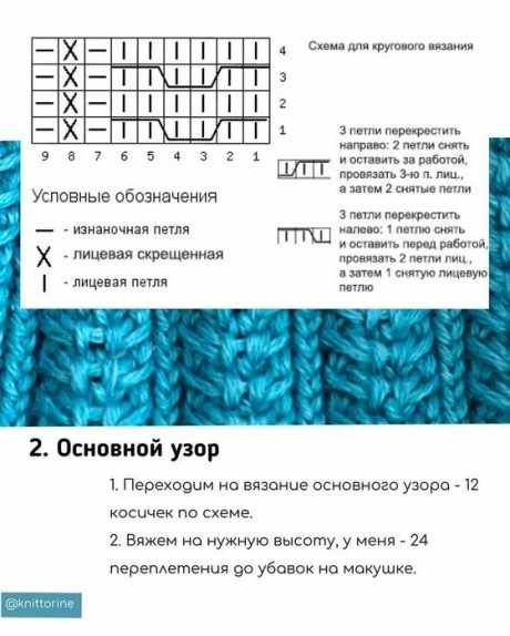 Красивая шапка спицами 3