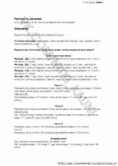 Вязанная спицами шаль AFETOS 5