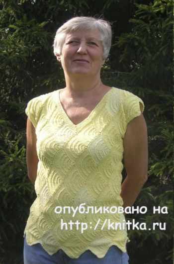 Как связать спицами топ Тюльпанчик для женщин