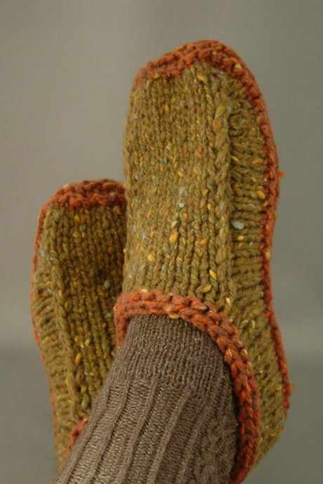 Тапочки спицами Non-felted Slippers