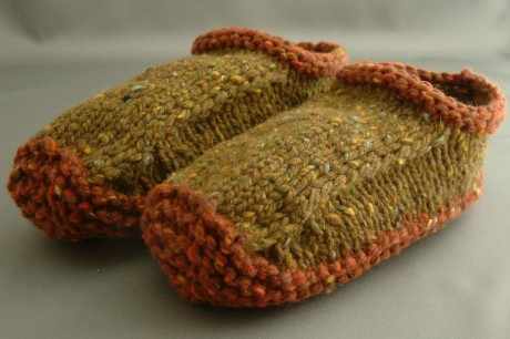 Тапочки спицами Non-felted Slippers