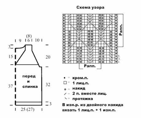 Ажурная схема вязания топа Ажурная схема вязания топа