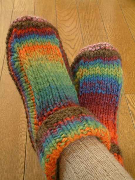 Тапочки спицами Non-felted Slippers