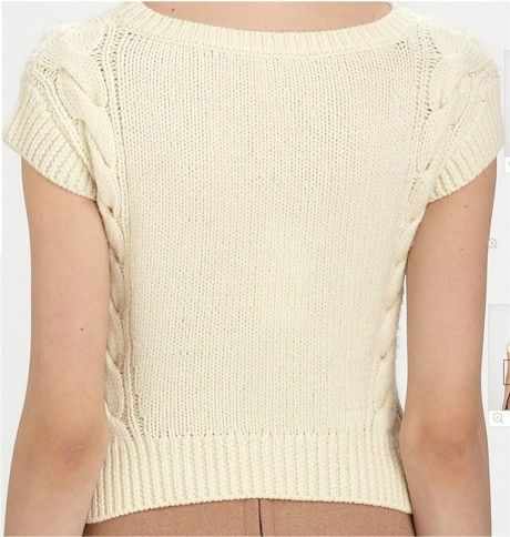 Вафельные араны от Carven - безрукавка спицами, связанная уголком для женщин