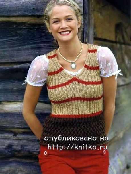 Полосатая безрукавка для женщин