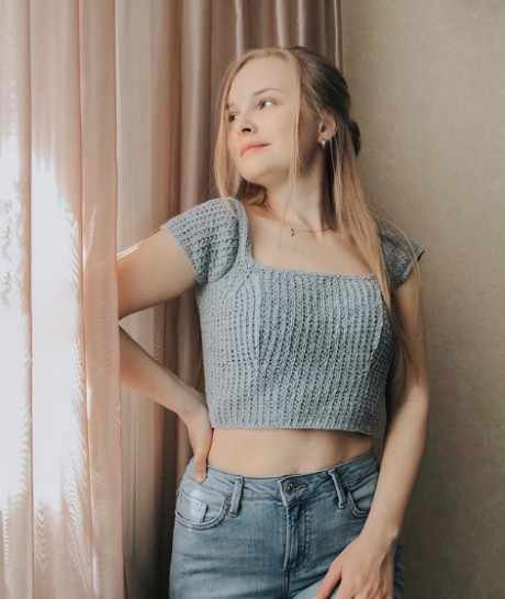 Женский топ спицами Denim
