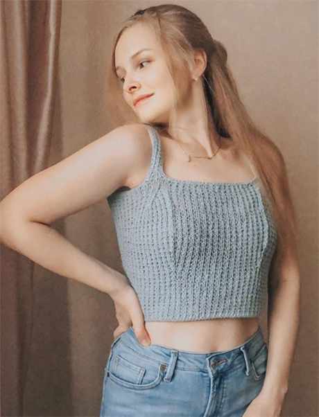 Женский топ спицами Denim