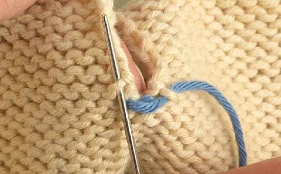 Как сшить платочную вязку вертикальным швом