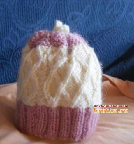 вязаная спицами шапка фото