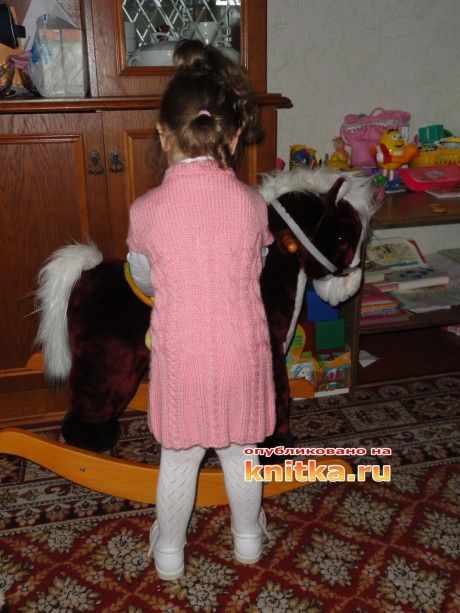 вязаная туника для девочки спицами