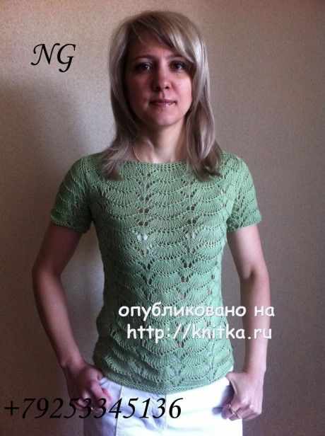 Ажурная блузка спицами - работа NatalyaG. вязание и схемы вязания Ажурная блузка спицами - работа NatalyaG. вязание и схемы вязания