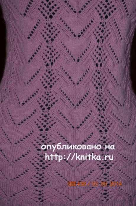 Ажурная кофточка. Работа Анастасии Поповой вязание и схемы вязания