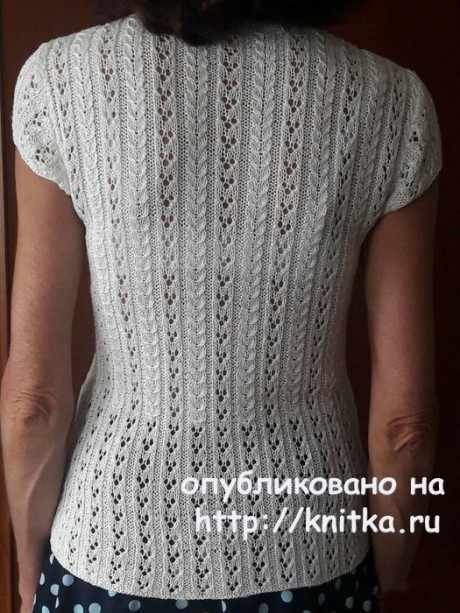 Ажурная кофточка спицами. Работа Марины Ефименко вязание и схемы вязания