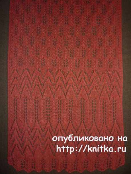 Ажурный палантин. Работа Елены Владимировны вязание и схемы вязания