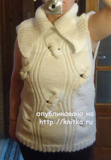 Безрукавка с узелками. Работа Валерии вязание и схемы вязания