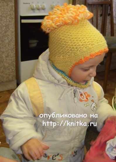 Детская шапочка спицами - работа Марии Казановой вязание и схемы вязания