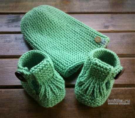 Детские пинетки - ботиночки спицами. Работа essa.handmade вязание и схемы вязания