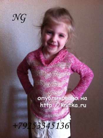 Детский пуловер спицами - работа NatalyaG. вязание и схемы вязания