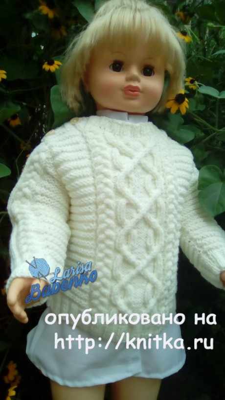 Детский свитер с аранами. Работа Ларисы Бабенко вязание и схемы вязания