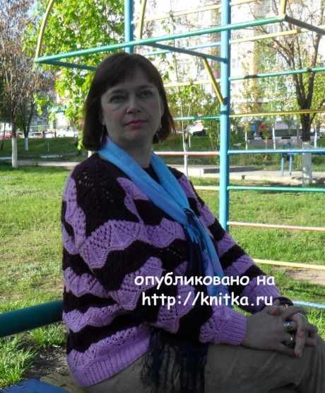 Двухцветный пуловер. Работа Светланы Шевченко (Sova Fotina) вязание и схемы вязания