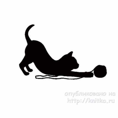 Двухсторонний плед спицами Коты. Работа Ирины вязание и схемы вязания