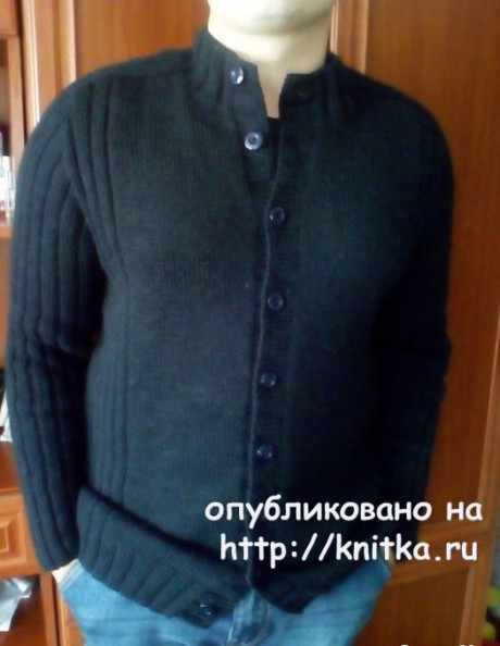 Кардиган для сына спицами. Работа Марины Ефименко вязание и схемы вязания