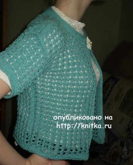 Ажурная кофта - болеро спицами