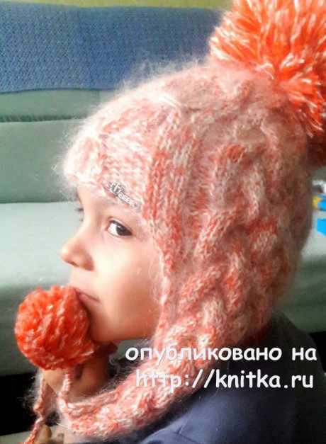 Комплект: шапка - ушанка и шарф - хомут для девочки вязание и схемы вязания