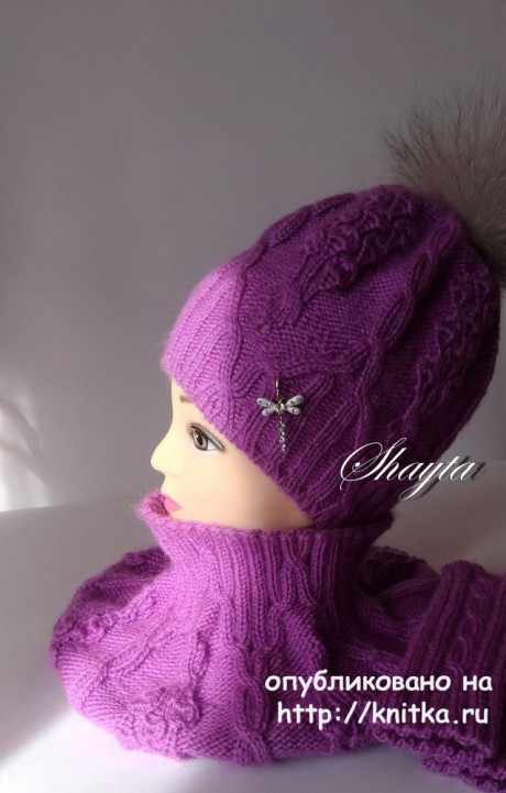 Комплект Вивьен от Shayta. Шапка, снуд и митенки вязание и схемы вязания