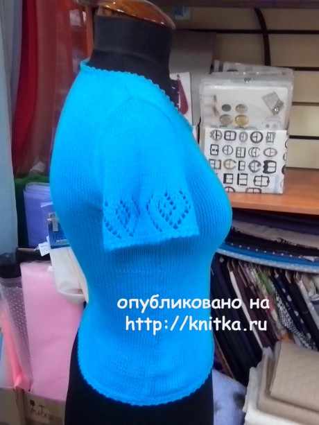 Летний топ спицами. Работа Ивановой Светланы вязание и схемы вязания