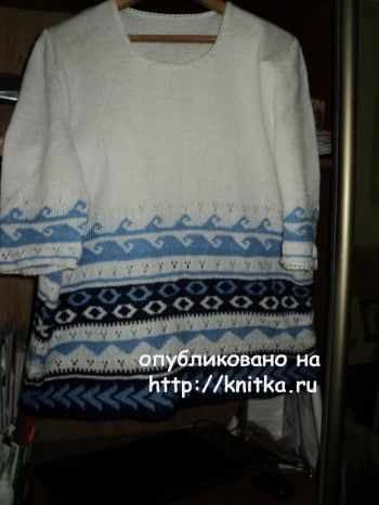 Летняя кофточка спицами - работа Ольги вязание и схемы вязания