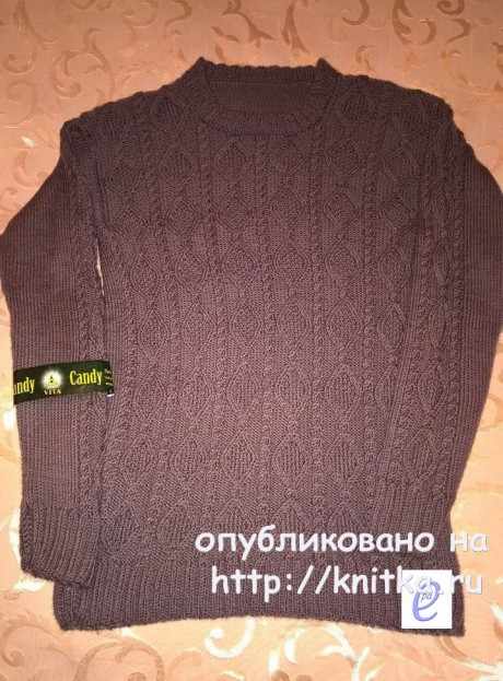 Мужской свитер спицами. Работа Веры Коваль вязание и схемы вязания