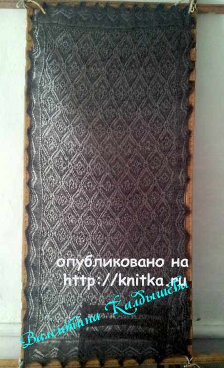 Оренбургский пуховый платок. Работа Валентины Калдышевой вязание и схемы вязания