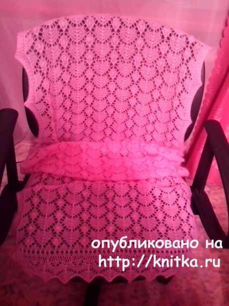 Палантин спицами. Работа Ивановой Светланы вязание и схемы вязания