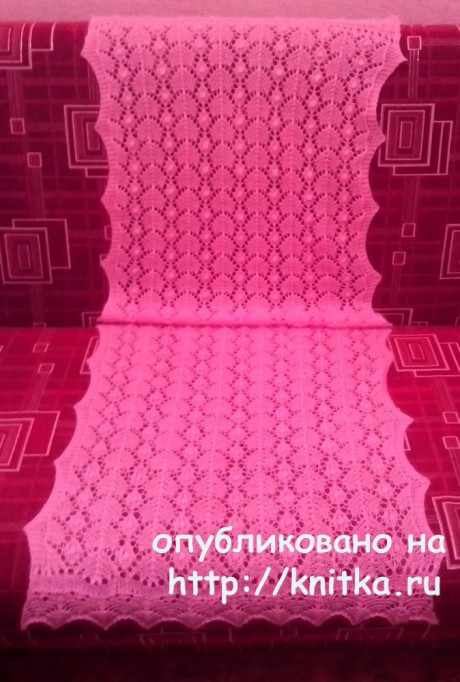 Палантин спицами. Работа Ивановой Светланы вязание и схемы вязания