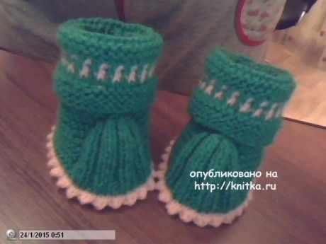 Пинетки спицами. Работы Риммы вязание и схемы вязания