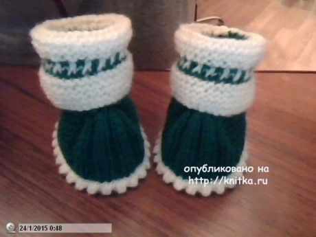 Пинетки спицами. Работы Риммы вязание и схемы вязания