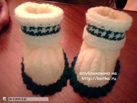 Пинетки спицами. Работы Риммы вязание и схемы вязания