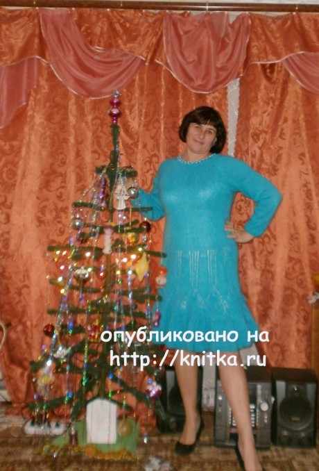 Платье Голубая дымка. Работа Наталии Гуторовой вязание и схемы вязания