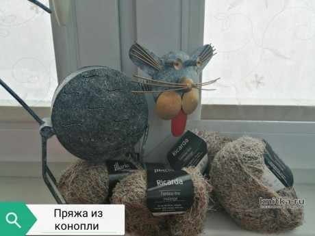Полотенце из конопляной пряжи, связанное спицами. Работа Светланы вязание и схемы вязания
