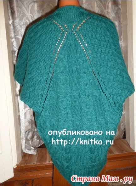 Пуловер - пончо спицами. Работа Марины Ефименко вязание и схемы вязания