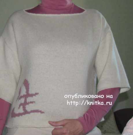 Пуловер спицами Древо жизни. Работа Арины вязание и схемы вязания