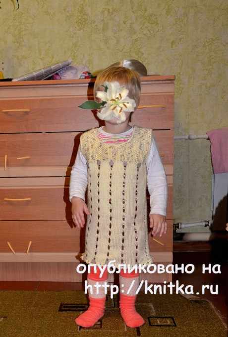 Сарафан для девочки спицами. Работа Светланы вязание и схемы вязания