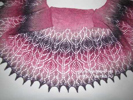 Шаль Аромат роз. Работа Арины вязание и схемы вязания