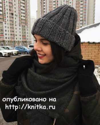 шапка спицами из толстой пряжи шапка спицами из толстой пряжи