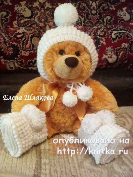 Шапочка - колпачок спицами для малыша. Работа Елены Шляковой вязание и схемы вязания