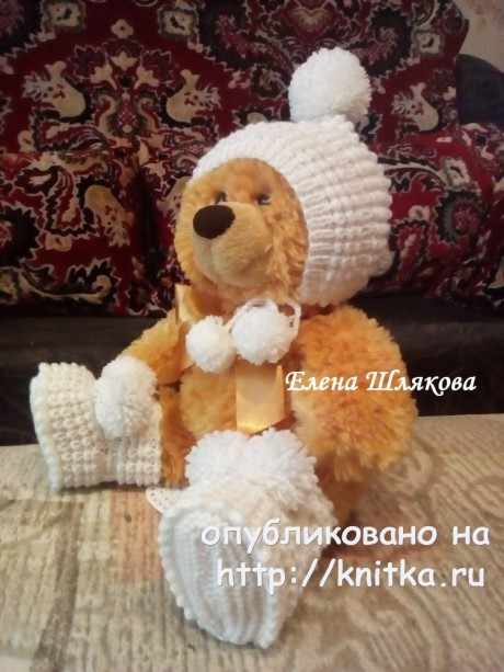 Шапочка - колпачок спицами для малыша. Работа Елены Шляковой вязание и схемы вязания