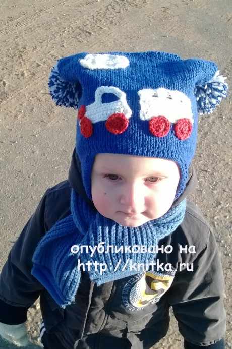 Шапочка для мальчика Паровозик. Работа Ольги вязание и схемы вязания