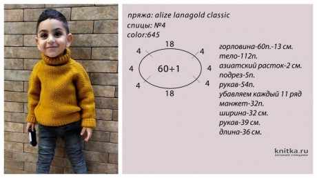 Свитер для мальчика спицами. Работа Анаит вязание и схемы вязания