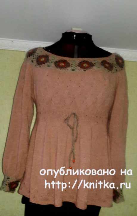 Туника спицами. Работа Оксаны вязание и схемы вязания